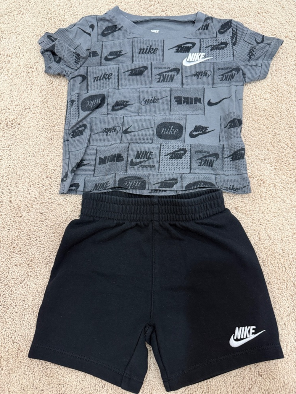 Nike Black Kids' Athletic Shorts with White Swoosh